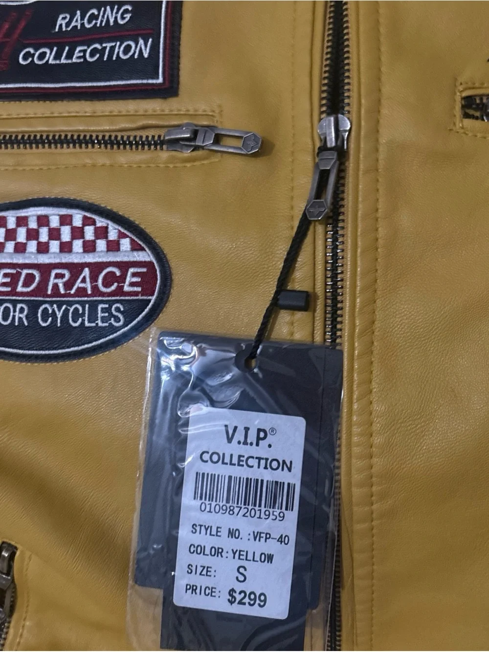 Racing-Inspired Mustard Yellow Leather Bomber Jacket with White Stripes
